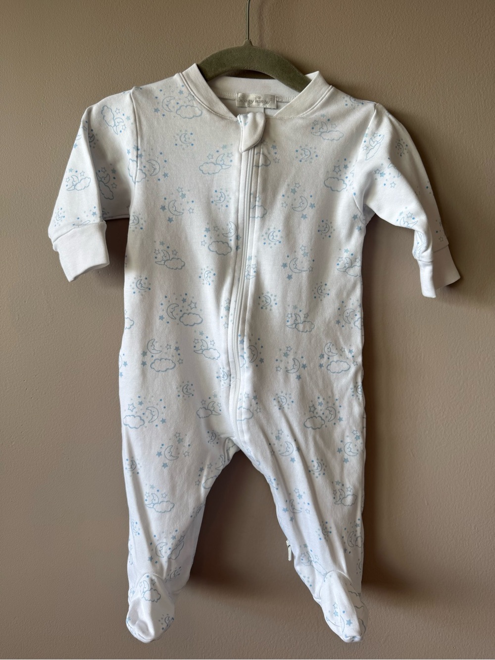 Kissy Kissy Pima Cotton Moon and Stars Footed Stretch Sleeper Pajamas 3-6 Months